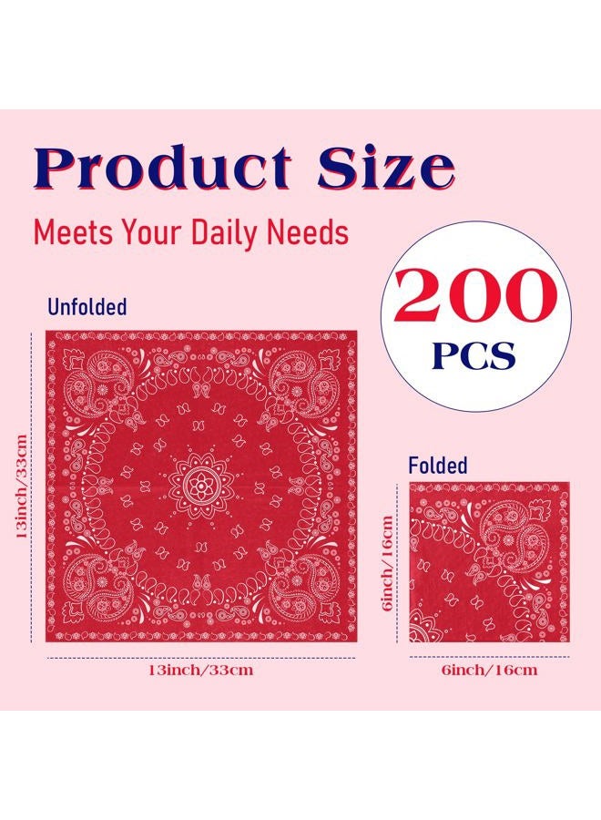 Teling 200 Pcs 2 Ply Bandana Disposable Paper Napkin Paisley Print Western Party Napkin Bandana Napkin Cowboy Theme Western Party Supplies Dinner Lunch Napkin for Birthday, 6.3 * 6.3" - Image 2