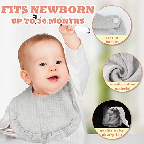 Chitidr 24 Pcs Muslin Baby Bibs Unisex Soft Muslin Drool Bibs Adjustable Baby Bandana Lap Shoulder Absorbent Teething for Baby Newborn Infants Toddlers Drooling Eating - Image 3