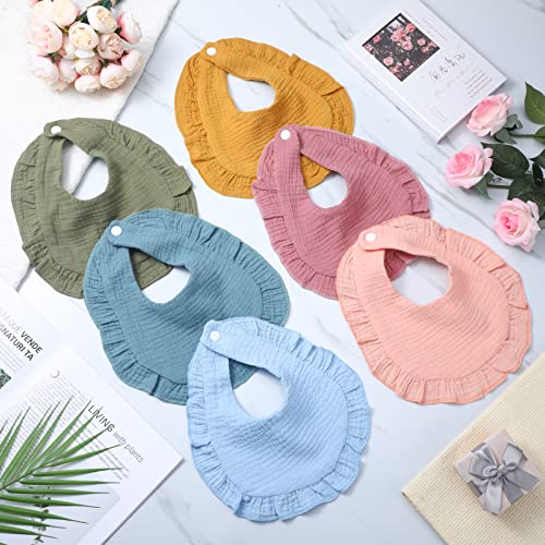 Chitidr 24 Pcs Muslin Baby Bibs Unisex Soft Muslin Drool Bibs Adjustable Baby Bandana Lap Shoulder Absorbent Teething for Baby Newborn Infants Toddlers Drooling Eating - Image 4