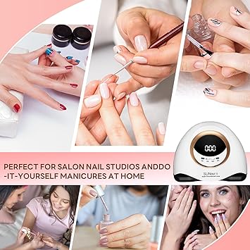 QUEMISS UV Led Nail Lamp 4 Timers HighPower 280W Gel Nail Polish Dryer Gel Nail LampLCD Display with Automatic Sensor Portable DualSpeed Drying for Nail Lamp Suitable for Home Salons - Image 3