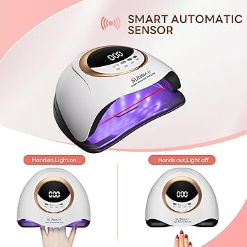 QUEMISS UV Led Nail Lamp 4 Timers HighPower 280W Gel Nail Polish Dryer Gel Nail LampLCD Display with Automatic Sensor Portable DualSpeed Drying for Nail Lamp Suitable for Home Salons - Image 5