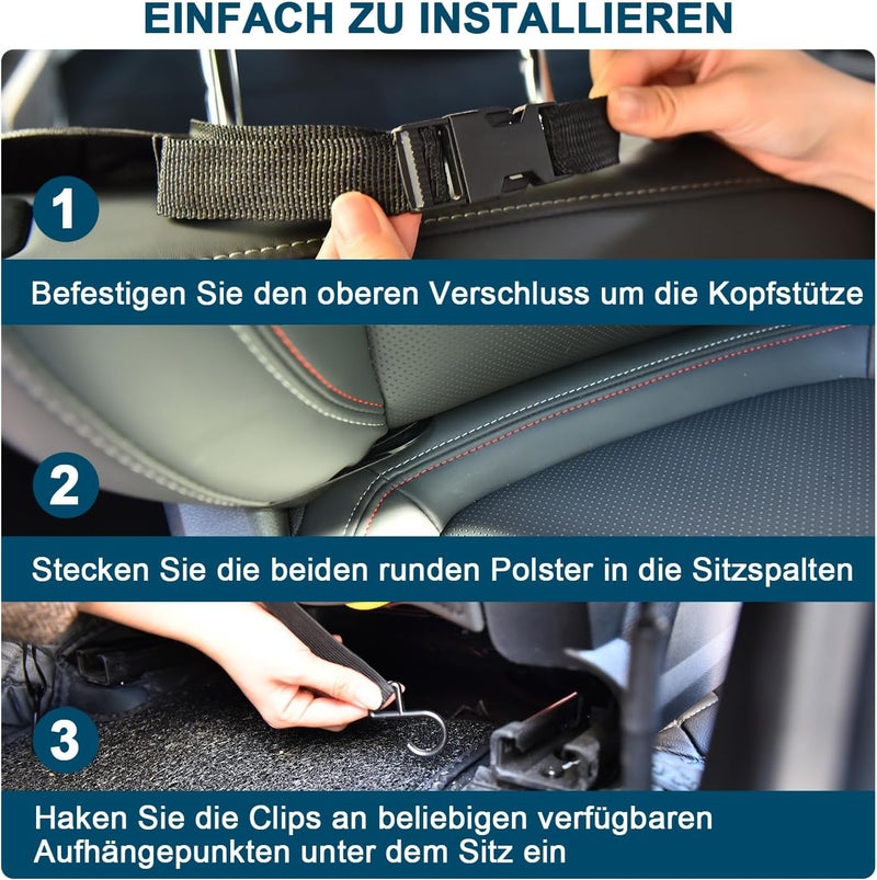 VEHIRIE Children's Car Organiser with Travel Table - Premium Seat Protector and 8-Compartment Storage - Image 5