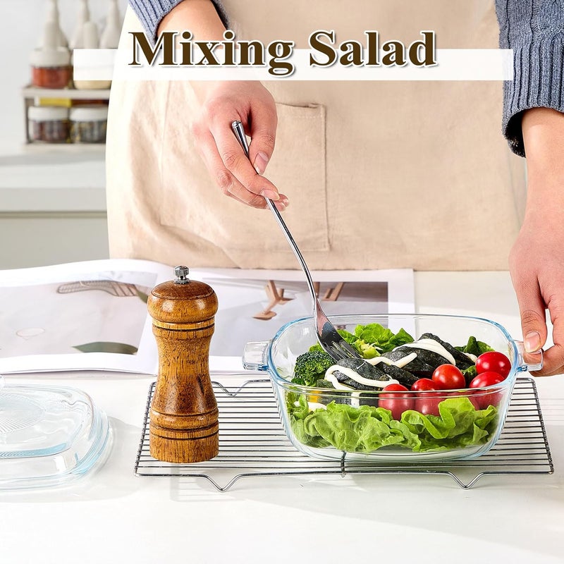 Casserole Dish with Lid, Glass Casserole Cookware, 22CM Square Casseroles Dishs, Glass Small Bowl With Lid, Baking Dishs, Serving Dish Food Container for Cooking, Oven and Microwave Safe (1.2L) - Image 4