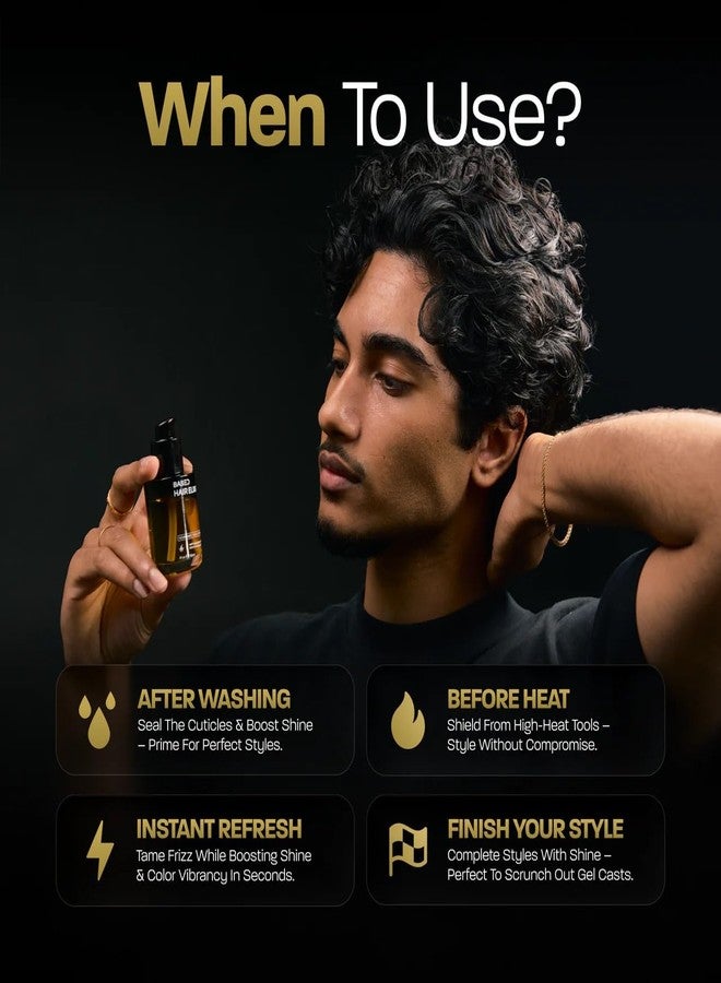 بيزد بودي وركسبيزد بودي وركس إكسير الشعر الأساسي - سيروم لامع خفيف الوزن مع حماية من الحرارة، يتحكم في التجعد والتطاير، يغذي الشعر بزيوت الميدوفوم والمونغونغو، تركيبة غير سامة لجميع أنواع الشعر (1 أونصة سائلة، عبوة واحدة) - Image 3