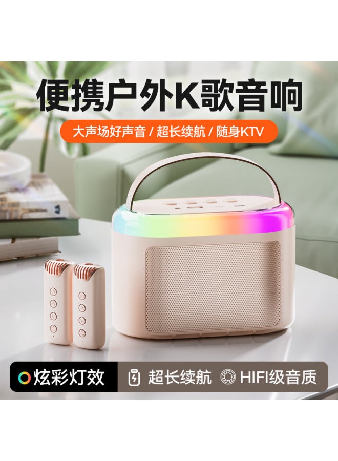 نيوترل Q6 ميكروفون بلوتوث لاسلكي محمول للاستخدام الخارجي والمنزلي، مكبر صوت متكامل مع أضواء جوية ملونة، جهاز صوتي من Kge Bao - Image 4