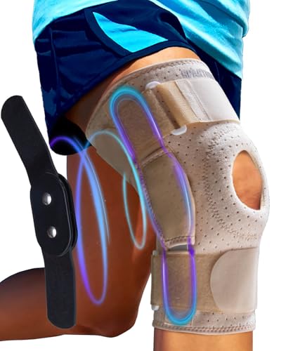 Sparthos Knee Brace - Heavy-Duty Hinged Support for ACL, MCL, Meniscus Tear, Arthritis, Tendons Pain - Open Patella - 4-Strap Adjustable - For Men and Women (Plus Size, XXX-Large, Thigh 20-28 in) - Image 1