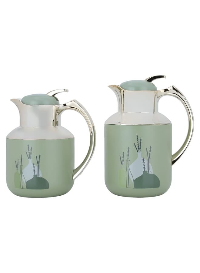 السيف غاليري طقم ترامس فلوريا برو السيف غاليري، 1 / 0.5 لتر، قطعتين، حافظة داخلية زجاج حراري، هيكل خارجي استيل - أخضر فاتح - Image 2