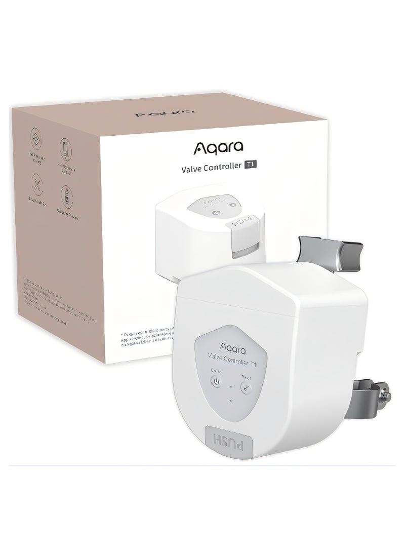 Aqara - Smart Valve Controller T1,Matter over Bridge,Requires Aqara Zigbee 3.0 Hub,Combined with Water Leak Detectors for Smart Home,Supports App Remote Control Shutoff, Supports HomeKit,Alexa,Googletors for Home, Supports App Remote Control Shutoff, Supports HomeKit, Alexa, Google - Image 1
