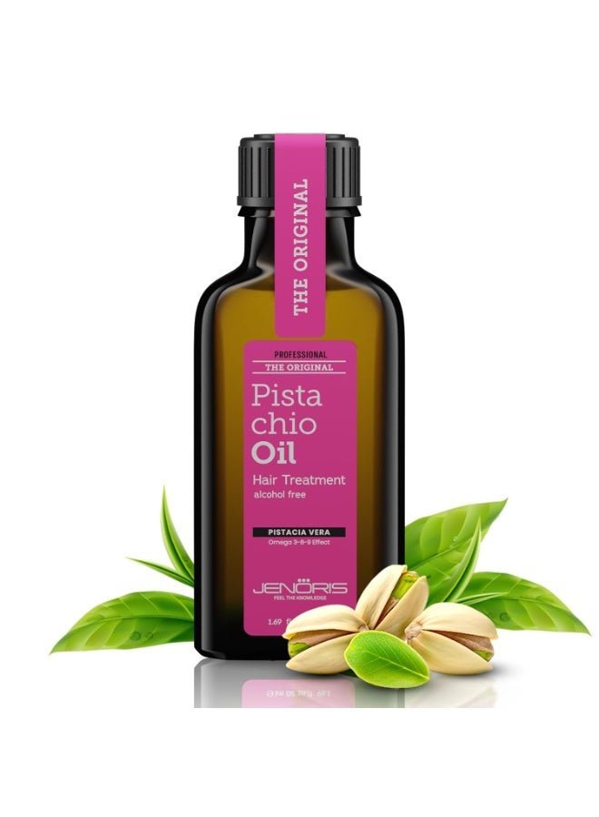 Jenoris Pistachio Oil Hair Serum for Frizzy and Damaged Hair, Lightweight Hair Oil for Dry Hair with Omega 3-6-9 Complex, Anti-Frizz Hair Serum for Shine, Hydration & Split-End Treatment, 1.69 fl.oz - Image 1