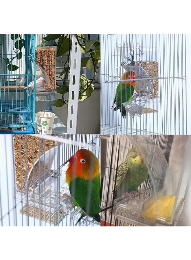 general Bird Cage Feeder Automatic Parrot Seed Feeders with Perch Acrylic Transparent Seed Food Container Cage Accessories for Small and Medium Parakeets Lovebirds - Image 3