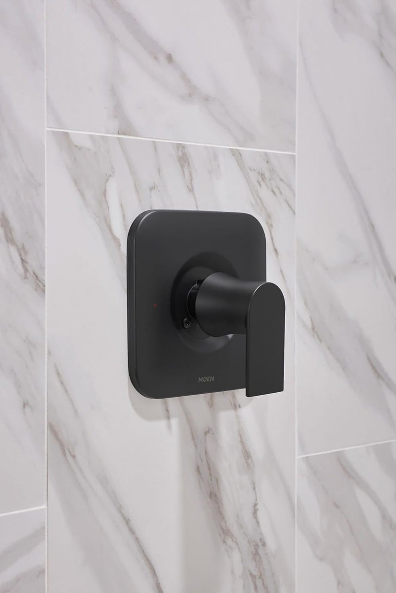 MOEN Genta LX Matte Black Pressure Balancing Modern Shower Set with Showerhead Lever Handle, and Tub Spout, Posi-Temp Valve Required, T2473EPBL - Image 4