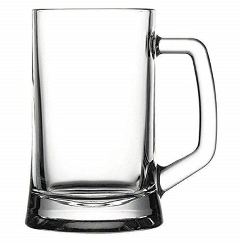 Vilon Italian Premium Glass Beer Mugs Crystal Clear Glass Beer Mug with Handle 400ml Set of 6 - Image 5