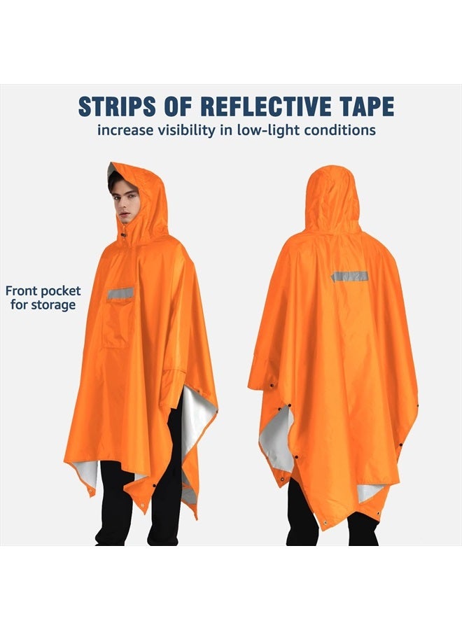 Anyoo Waterproof Rain Poncho Lightweight Reusable Hiking Hooded Coat Jacket for Outdoor Activities - Image 2