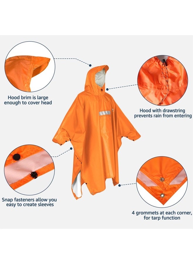 Anyoo Waterproof Rain Poncho Lightweight Reusable Hiking Hooded Coat Jacket for Outdoor Activities - Image 4