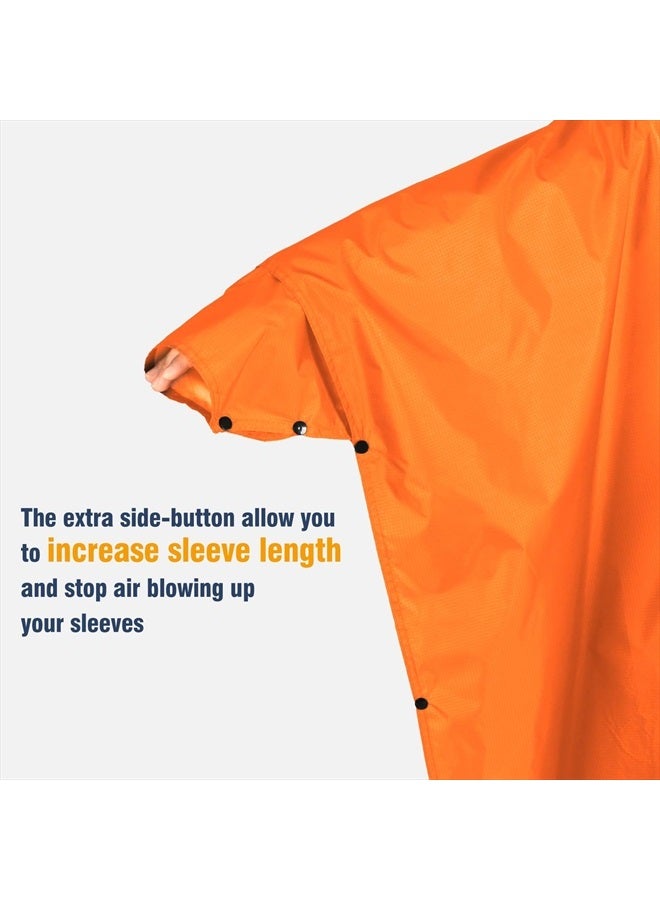 Anyoo Waterproof Rain Poncho Lightweight Reusable Hiking Hooded Coat Jacket for Outdoor Activities - Image 5