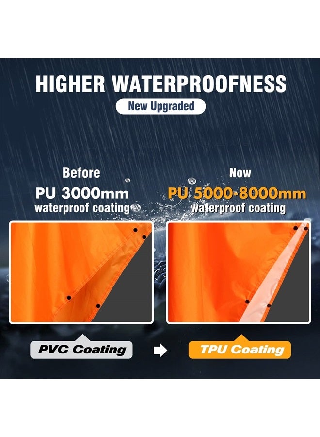 Anyoo Waterproof Rain Poncho Lightweight Reusable Hiking Hooded Coat Jacket for Outdoor Activities - Image 3