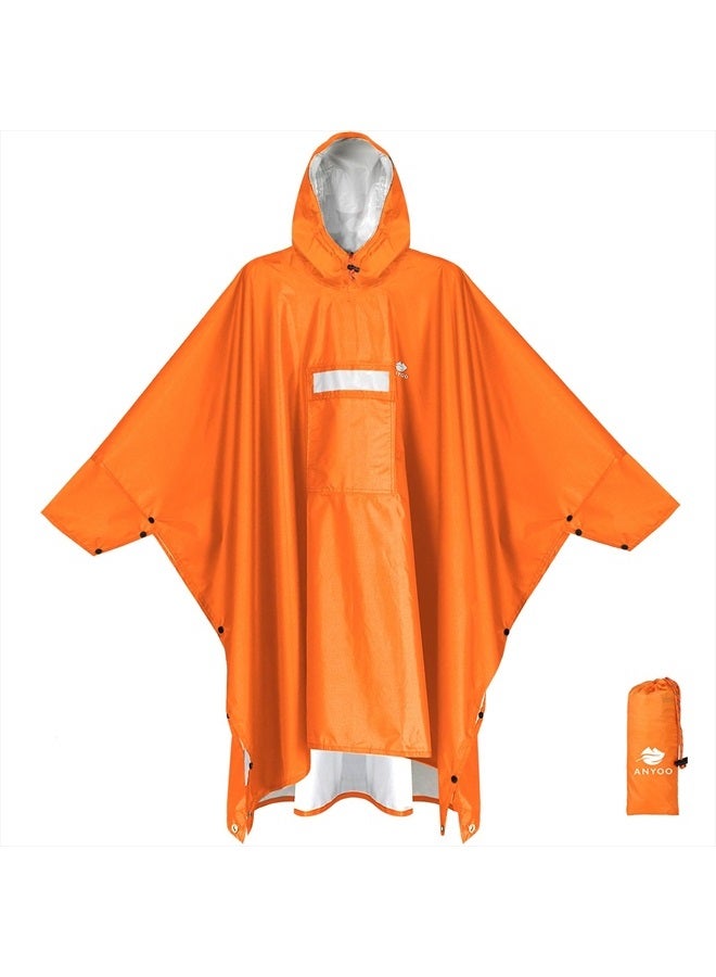 Anyoo Waterproof Rain Poncho Lightweight Reusable Hiking Hooded Coat Jacket for Outdoor Activities - Image 1