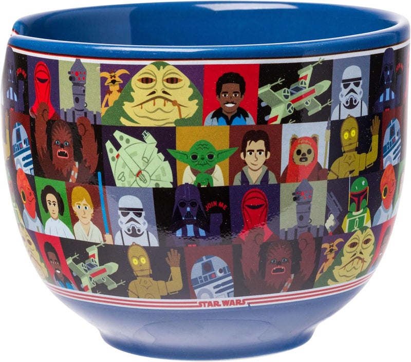Silver Buffalo Star Wars Characters Ceramic Ramen Noodle Rice Bowl with Chopsticks and Spoon Microwave Safe 20 Ounces - Image 2
