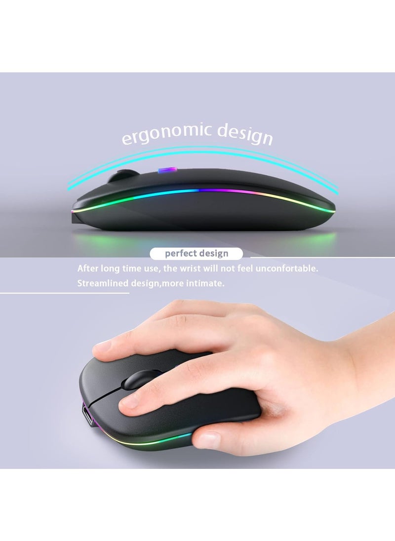 XTRIKE ME - Wireless Bluetooth Mouse, Rechargeable LED Dual Mode Mouse (Bluetooth 5.2 and USB Receiver) Portable Silent Mouse,for Laptop/Desktop/Tablet - Image 1