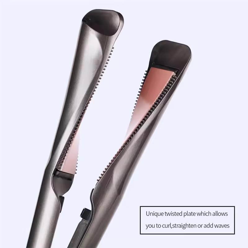 ارورا أداة تمليس الشعر وتجعيده من Beauty، ضمان لمدة عام واحد: 2 في 1 مكواة تمليس وتجعيد - مزيج مكواة تمليس وتجعيد لتنعيم الشعر المجعد والمموج للنساء - 1 بوصة - Image 2