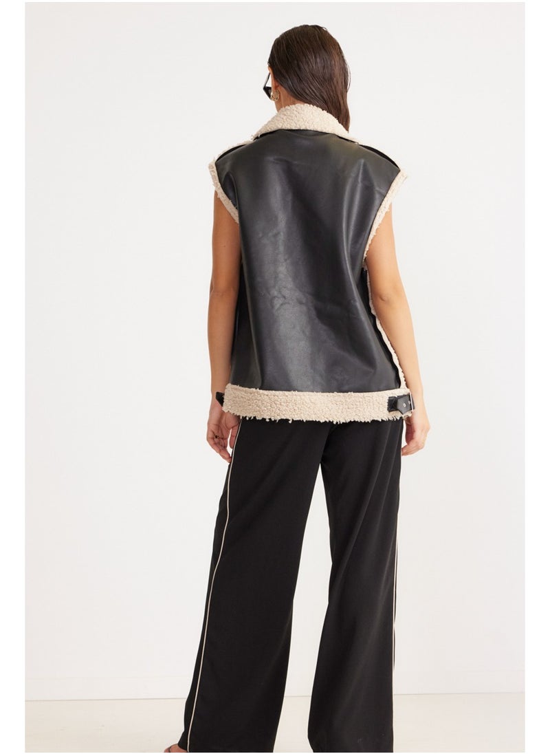 SNDYS - Fur Detail Vest Jacket - Image 1