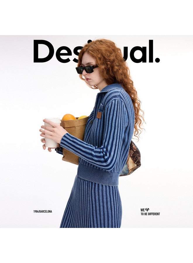 DESIGUAL women's Knitted Ribbed Zip Cardigan - Spring/summer 2025 Collection - Image 4