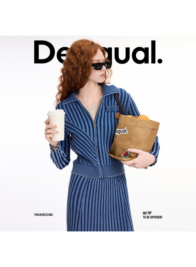 DESIGUAL women's Knitted Ribbed Zip Cardigan - Spring/summer 2025 Collection - Image 2