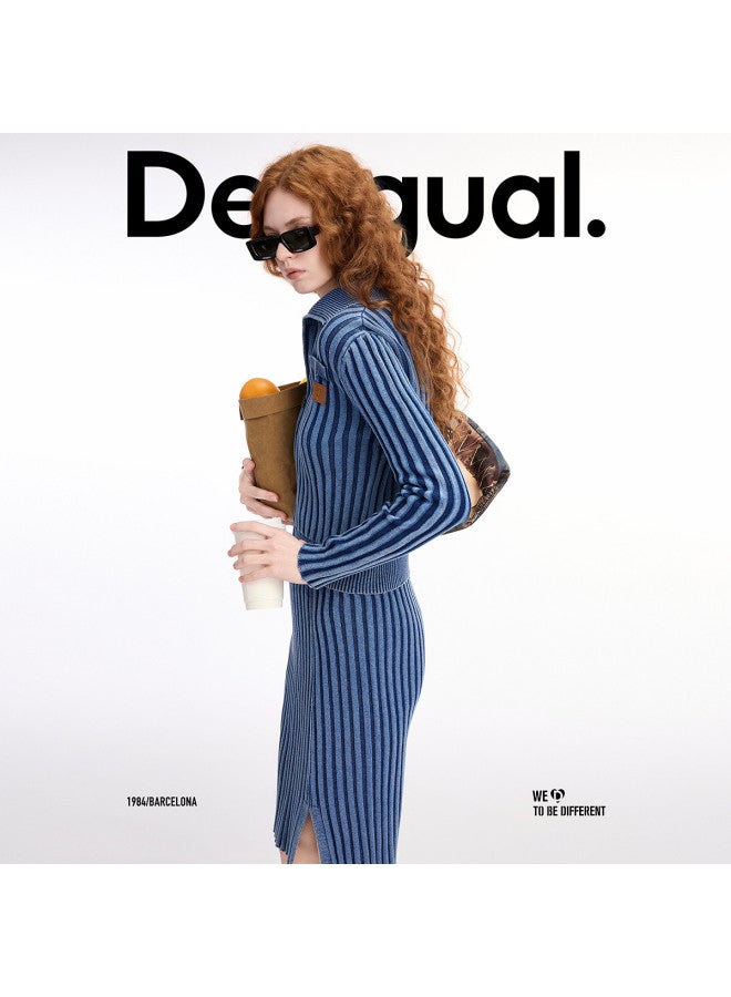 DESIGUAL women's Knitted Ribbed Zip Cardigan - Spring/summer 2025 Collection - Image 5