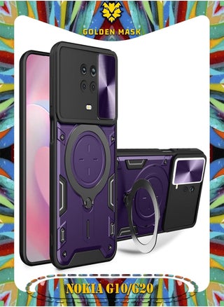 جولدن ماسك لهاتف نوكيا جى 10/ جى 20 (Nokia G10/G20) جراب حماية مع باب جرار لحماية عدسة  الكاميرا المدرعة مدمج بزاوية 360 درجة - (بنفسجى) - pzsku/Z2B22A474D07C991E148AZ/45/_/1727957414/b763218f-2cc2-47f3-9df6-36d07aced782