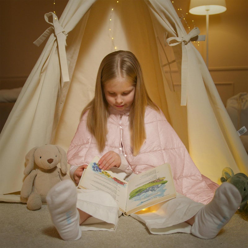zzlamb Puffy Camping Blanket Down Alternative Small Size for Kid, Lightweight Water-Repellent Throw Blanket Compact, Portable Quilt Couch Travel Beach Picnic Hammock Backpacking, Cherry Pink 39''x55'' - Image 2