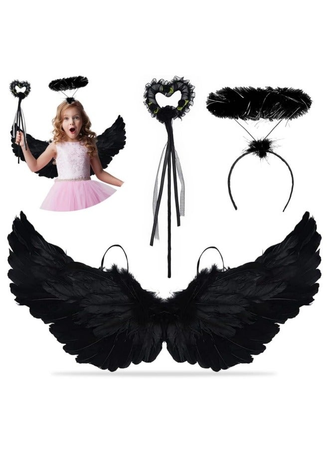 CCOVERY Pack of 3 Feather Wings 60 cm Wings Costume for Party Cosplay Fancy Dress Costumes - Image 1