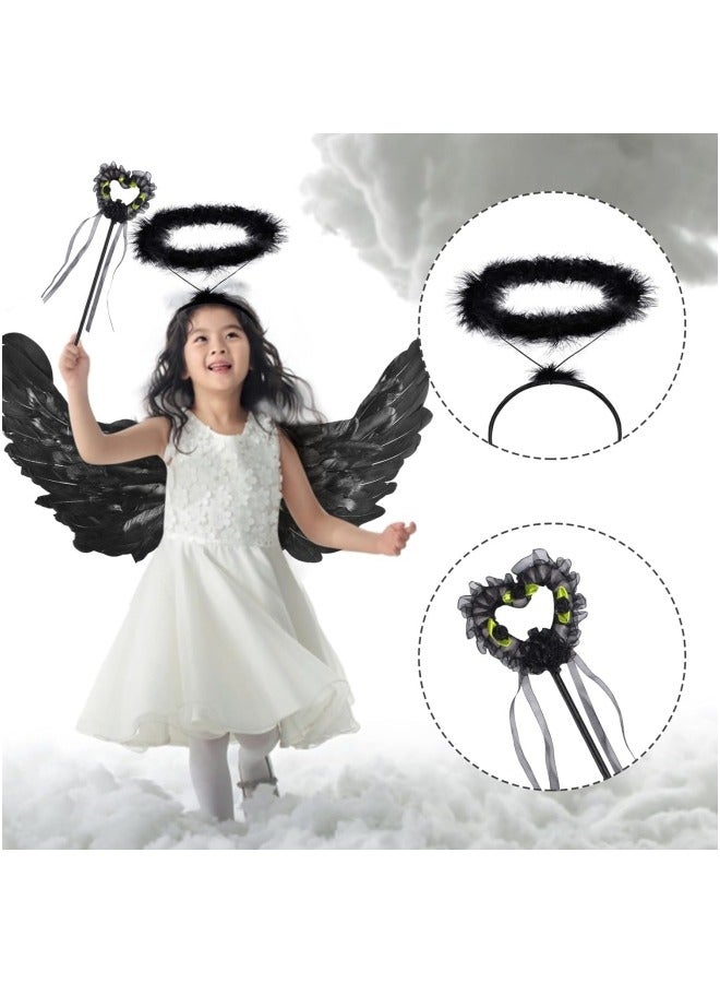 CCOVERY Pack of 3 Feather Wings 60 cm Wings Costume for Party Cosplay Fancy Dress Costumes - Image 4