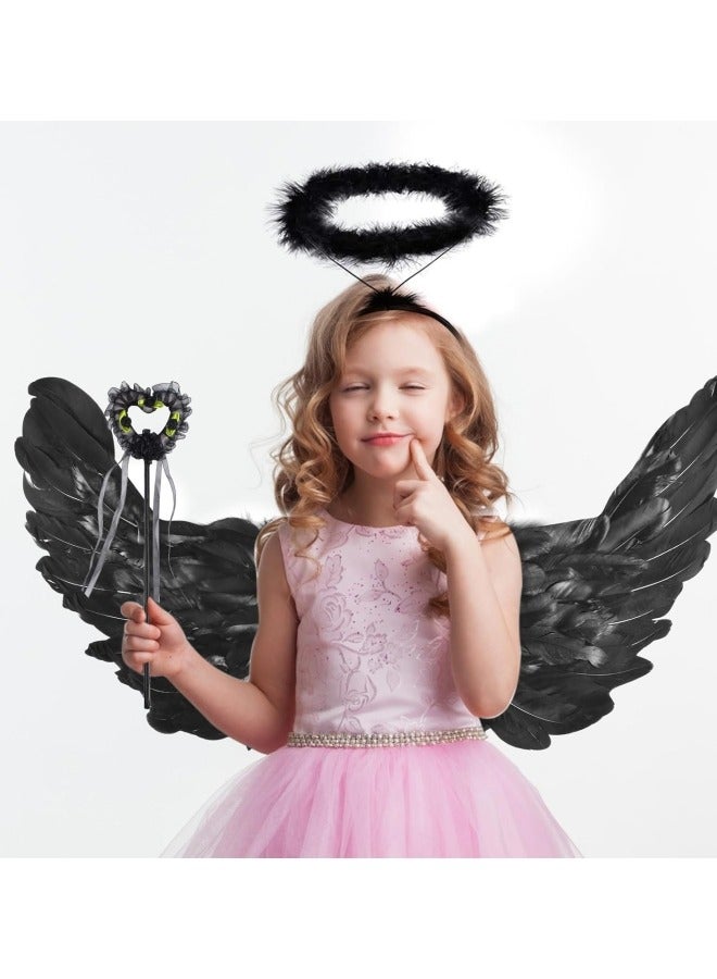 CCOVERY Pack of 3 Feather Wings 60 cm Wings Costume for Party Cosplay Fancy Dress Costumes - Image 5