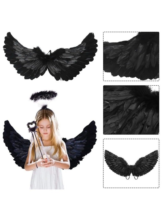 CCOVERY Pack of 3 Feather Wings 60 cm Wings Costume for Party Cosplay Fancy Dress Costumes - Image 3