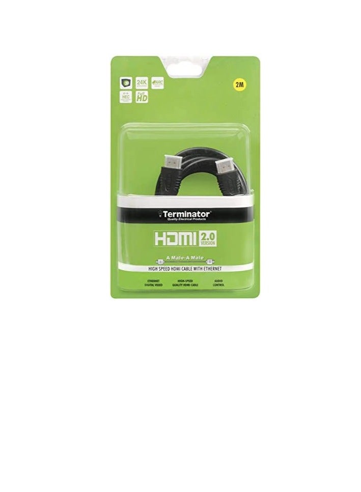 Terminator HDMI Cable W/Ethernet 2Mtr THDMIC 2.0-2005-2M Terminator - Image 1