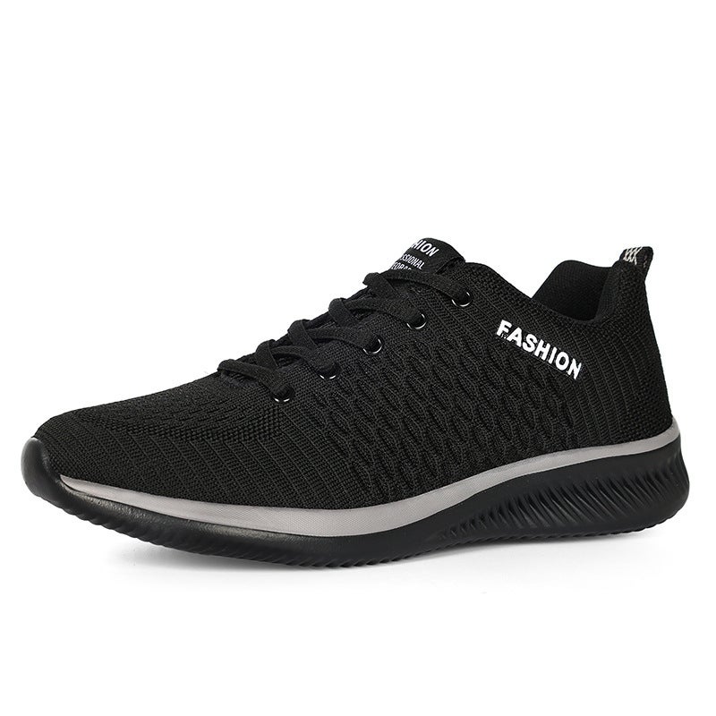 Fashionable Plus Size Unisex Sneakers black gray  - Image 1