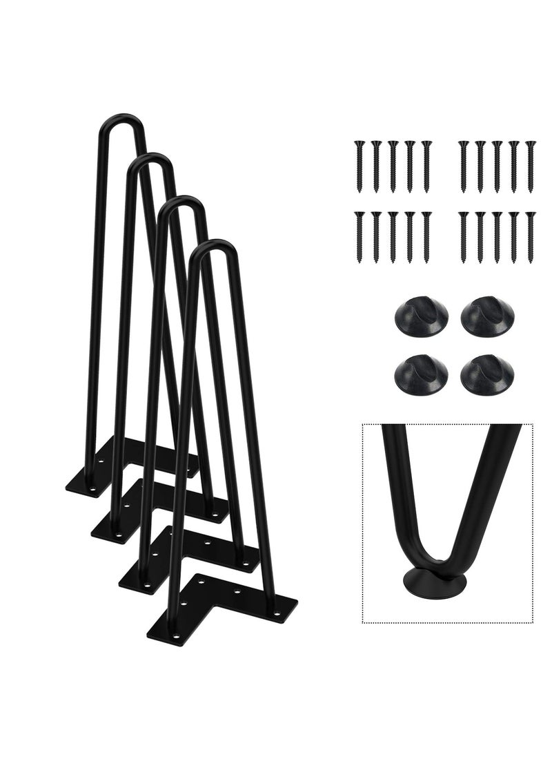 Orgerphy Orgerphy 14 Inch Black Heavy Duty Fork Coffee Table Legs 38 Diameter with Screws and 4 Extra Rubber Floor Protectors Desk Legs c  - Image 1