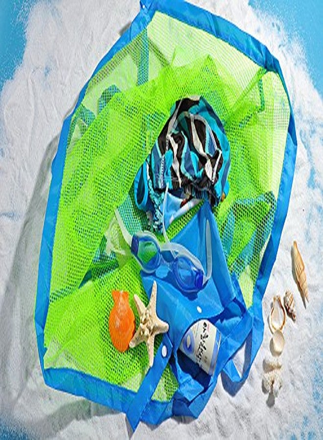 HDTXZYGOOD Mesh Beach Backpack Drawstring Bag, Green, Large - Image 4