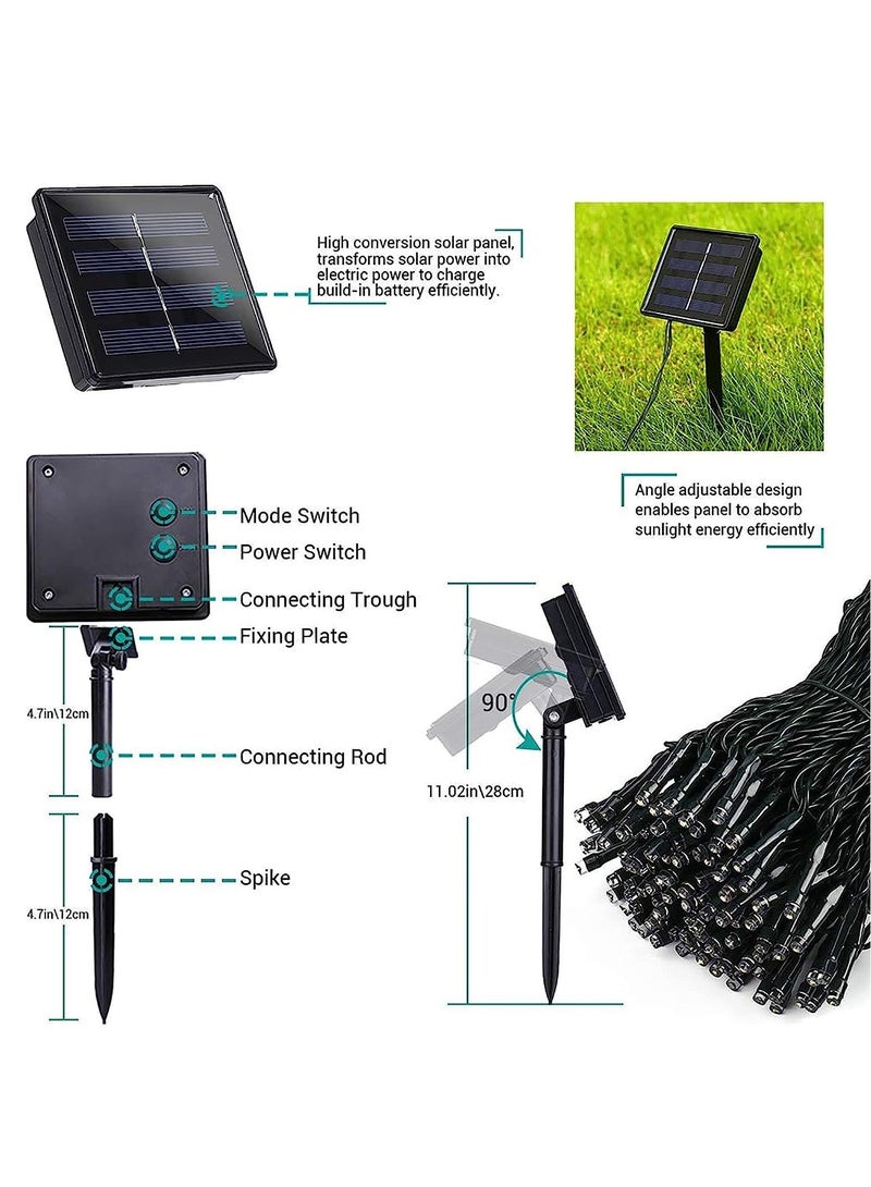 Beauenty Solar Ramadan Lights, 22m 200 LED 8 Modes Outdoor Eid al-Adha String Lights, Waterproof Solar Fairy Lights for Tree, Fence, Holiday, Party, Balcony, Ramadan Decor - Warm White - Image 5