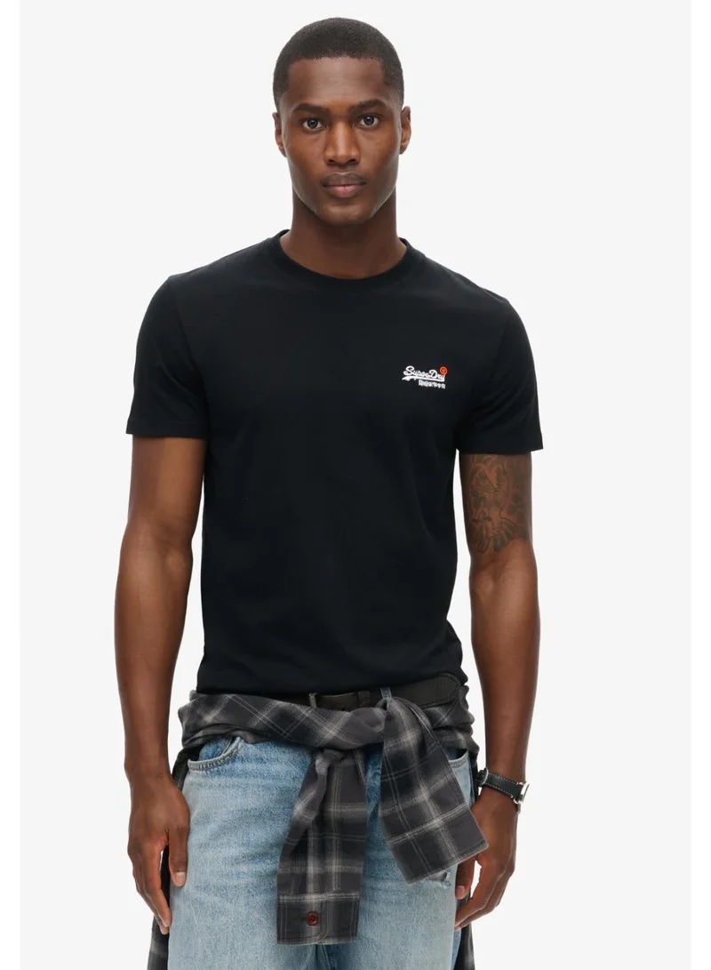 Superdry Black Essential Contrast Emb Tee for Men | Best Price UAE