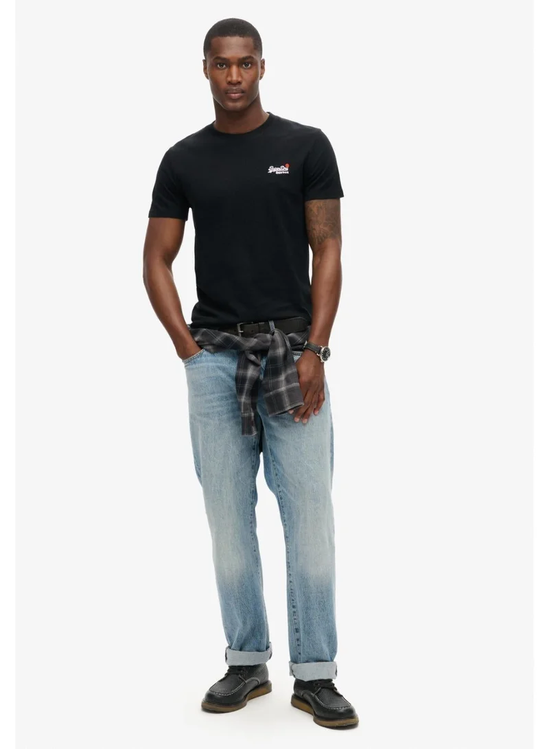 Superdry Black Essential Contrast Emb Tee for Men | Best Price UAE