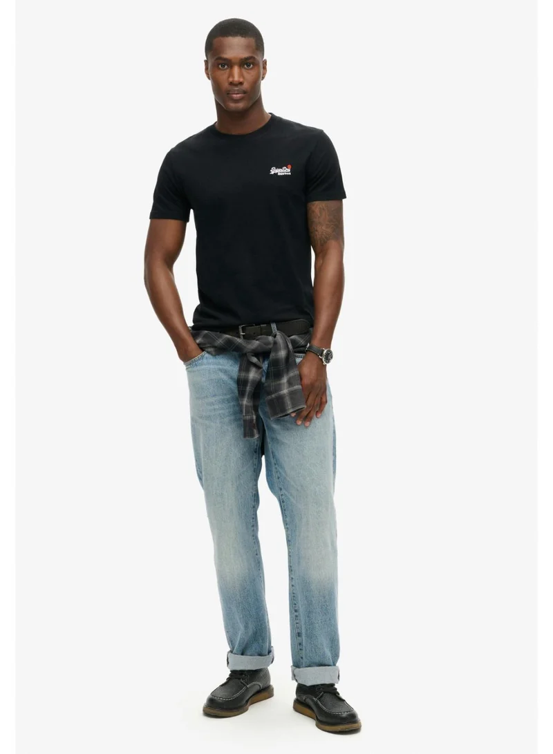 Superdry Black Essential Contrast Emb Tee for Men | Best Price UAE