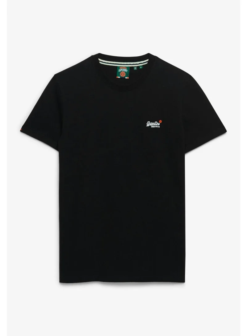 Superdry Black Essential Contrast Emb Tee for Men | Best Price UAE