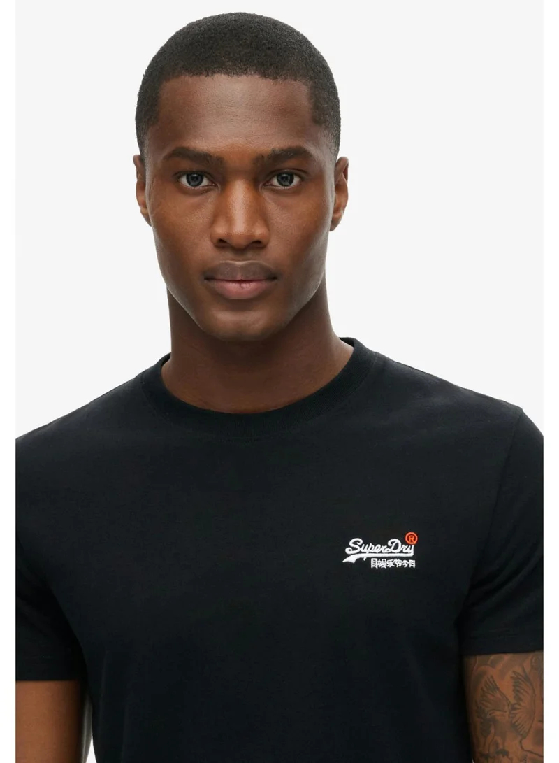 Superdry Black Essential Contrast Emb Tee for Men | Best Price UAE