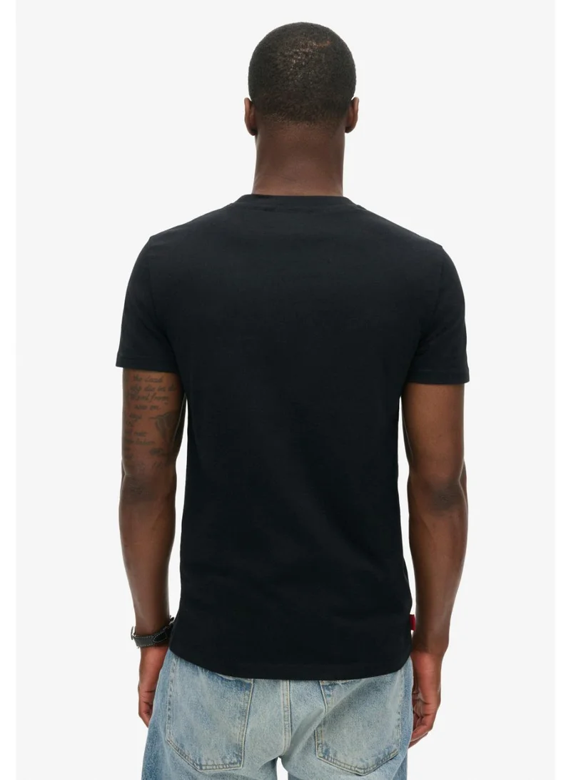 Superdry Black Essential Contrast Emb Tee for Men | Best Price UAE