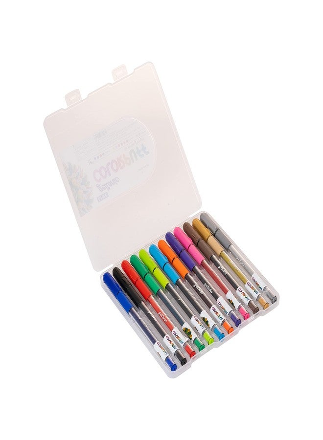 Linc Geltonic Colorpuff Multicolor Gel Pen with Hard Box Case | Set Of 12 Ink Colors | Pack Of 1 - Image 3