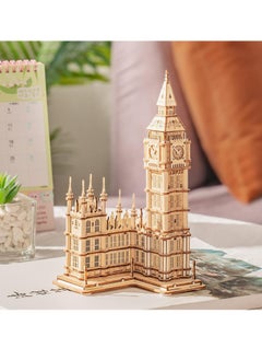 Robotime Rolife Big Ben With Lights TG507, 3D Wooden Puzzles for Adults/Teens, Creative Home Decor, Unique Gift for Craft Hobby Adults/Teens  - Image 3