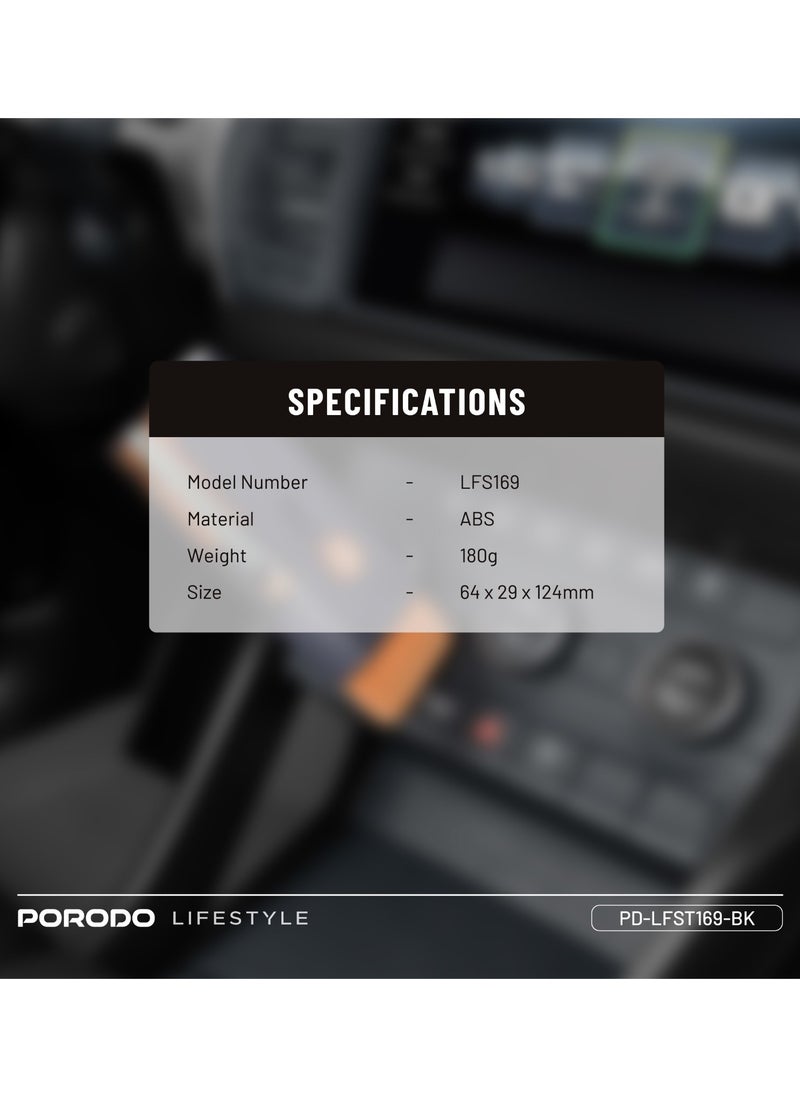 porodo Vehicle Safety Kit / Car Essential Tools with Number Display, Glass Cleaner/ Compact & Easy to Use - Black  - Image 4