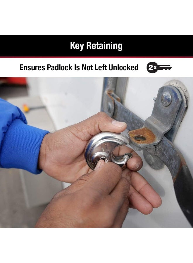 Master Lock Master Lock 40D Stainless Steel Discus Padlock with Key,Silver  - Image 5