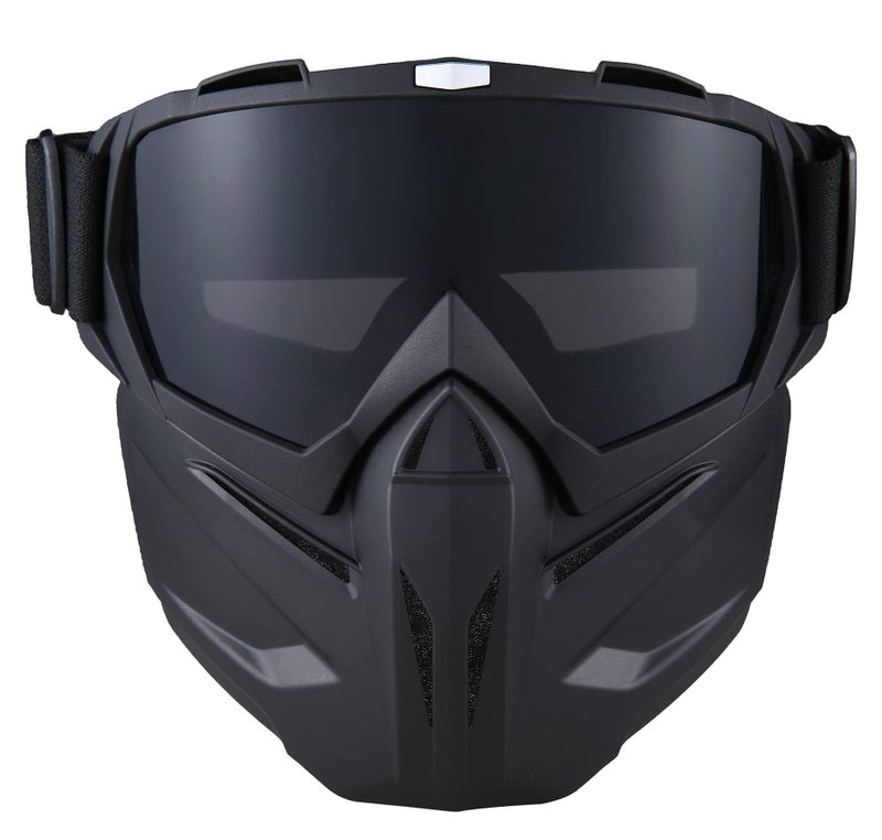 BROYEUR Paintball Mask Anti Fog, Full Face Tactical Mask Goggles Detachable for Motorcycle Cycling Skiing Halloween CS Game Cosplay (Black 2#) - Image 1
